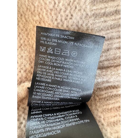 CLUB MONACO X RTR ~ Alpaca Wool Cream Cropped Pullover Sweater Size XL - Picture 9 of 10